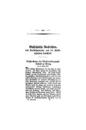 Geschichtliche Nachrichten, das Volksschulwesen und die Volkserziehung betreffend