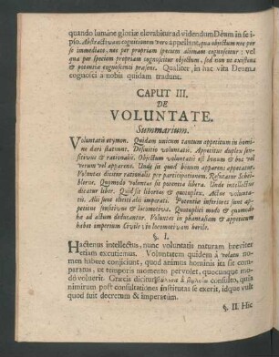 Caput III. De Voluntate.