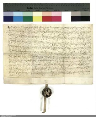 Revers Valentin Melchior Keudells bezüglich der Belehnung mit Gütern in Altenburschla und weiteren im Einzelnen aufgeführten Lehen durch Balthasar [von Dernbach], Abt von Fulda