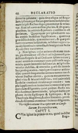 De Observatione Fraceptorum ac Consiliorum Evangelicorum. Caput I. - De electione & confirmatione Ministrorum Provincialium. Caput XII.