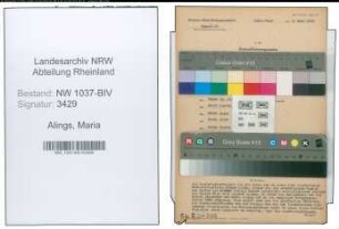 Entnazifizierung Maria Alings , geb. 05.09.1887 ()