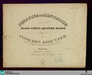 Sonatine ou fantaisie pour le piano-forte à quatre mains : Oeuvre 61