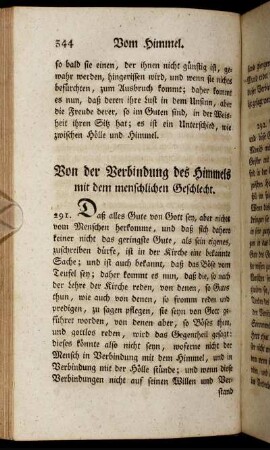 Von der Verbindung des Himmels mit dem menschlichen Geschlecht. - Daß Himmel und Hölle aus dem menschlichen Geschlechte seyen.