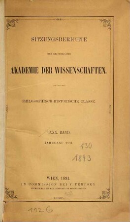 Sitzungsberichte. 130. 1893