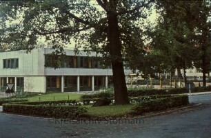 Stadtschule, davor Spielplatz und Bäume