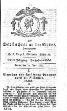 15. Stueck, 12. April 1819