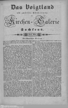 Die Parochie Rodau, Parochie Leubnitz : 23. Lieferung