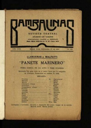 Panete marinero : pieza cómica en un acto y tres cuadros