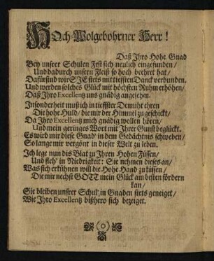 Hoch-Wolgebohrner Herr