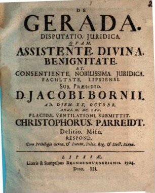 De gerada disputatio iuridica