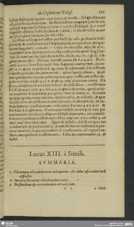 Locus XIII. à Simili