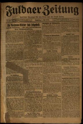 Ausgabe vom Samstag, den 01. Juli 1922.
