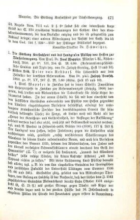471-472 [Rezension] Wappler, Paul, Die Stellung Kursachsens und des Landgrafen Philipp von Hessen zur Täuferbewegung