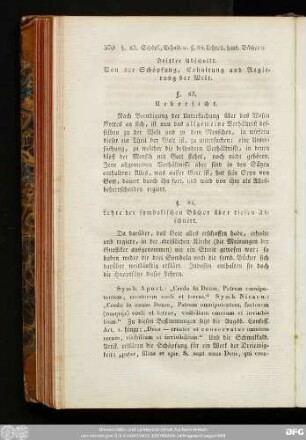 Dritter Abschnitt. Von der Schöpfung, Erhaltung und Regierung der Welt.