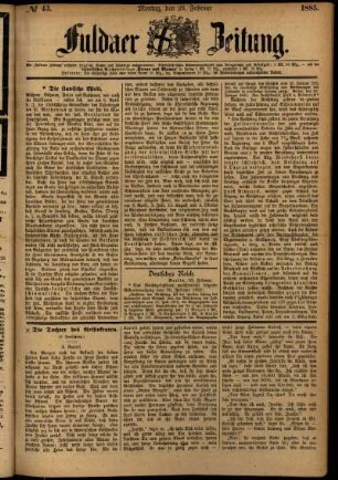 Ausgabe vom Montag, den 23. Februar 1885.