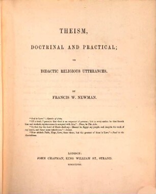 Theism, doctrinal and practical; or didactic religious utterances