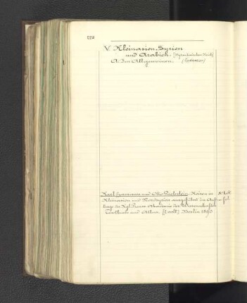 V. Kleinasien, Syrien und Arabien