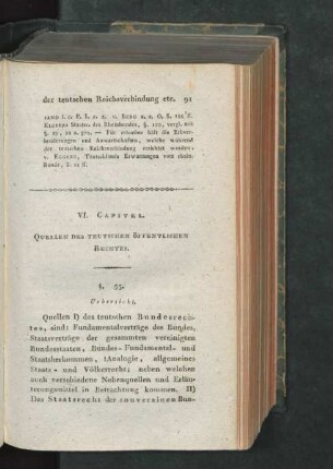 VI. Capitel. Quellen des teutschen öffentlichen Rechtes