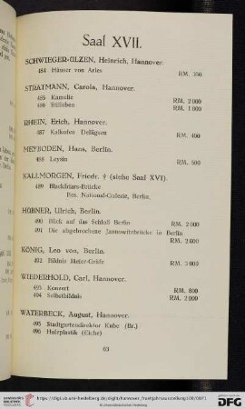 Saal XVII (Nr. 484 - 527)