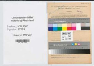 Entnazifizierung Wilhelm Huenter, geb. 03.01.1915 (Feuerwehrmann)