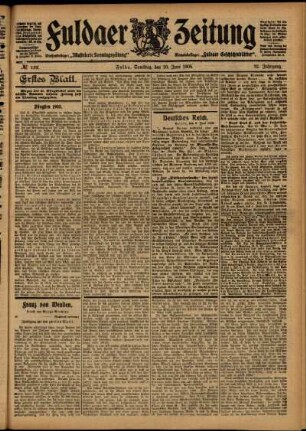 Erste Ausgabe vom Samstag, den 10. Juni 1905.