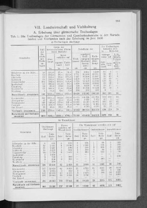 VII. Landwirtschaft und Viehhaltung