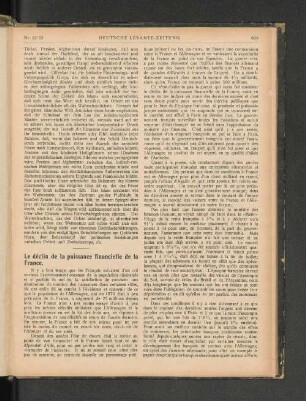 Le declin de la puissance financielle de la France.