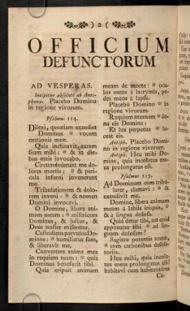 2-26, Officium Defunctorum