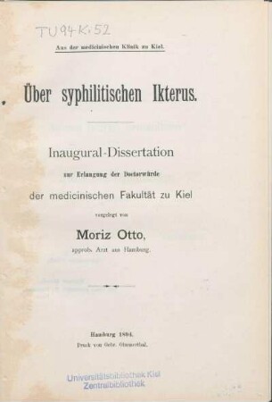 Über syphilitischen Ikterus