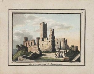 'Die Starkenburg bei Heppenheim' Aquarell