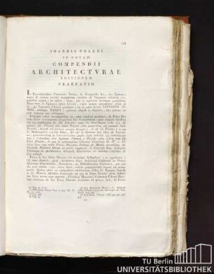 Ioannis Poleni in novam Compendii Architectura editionem; Praefatio