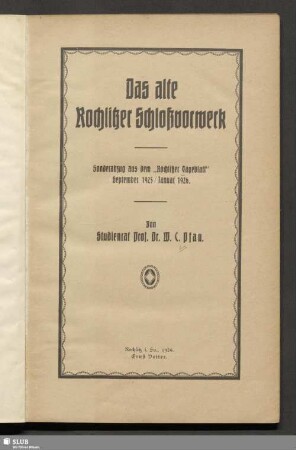 Das alte Rochlitzer Schloßvorwerk