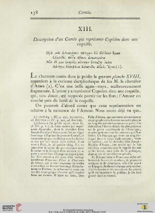 XIII.Description d’un Camée qui représente Cupidon dans une coquille