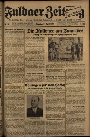 Ausgabe vom Dienstag, den 14. April 1936.