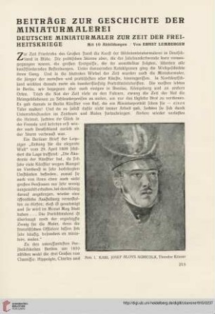 7: Beiträge zur Geschichte der Miniaturmalerei, [3] : deutsche Miniaturmalerei zur Zeit der Freiheitskriege