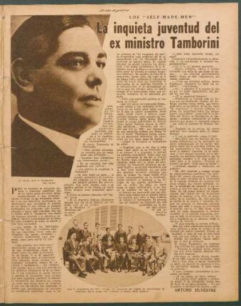 La inquieta juventud del ex ministro Tamborini : Los "Self-Made-Men"