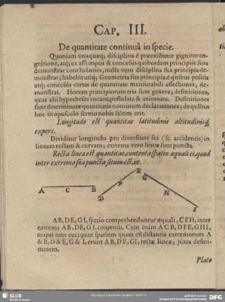 Cap. III. De quantitate continua in specie