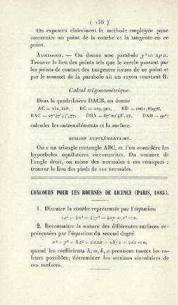 Concours pour les bourses de licence (Paris, 1885).