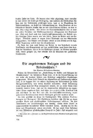 Die angeborenen Anlagen und die Arbeitsschule