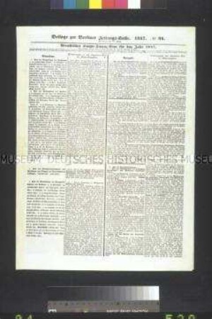 Zeitungsbeilage: Preußische Haupt-Finanz-Etat. Berliner Zeitungs-Halle, Nr. 94; Berlin, 23. April 1847
