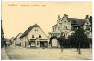 Groitzsch. Marktplatz und Zeitzer Straße