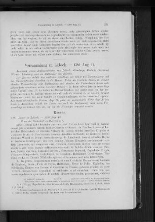 Versammlung zu Lübeck. - 1380 Aug. 12.