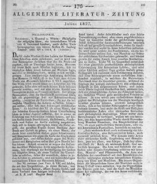 Lindner, G. E.: Philosophie der religiösen Ideen. Hrsg. v. F. L. Lindner. Strassburg: Treuttel & Würtz 1825