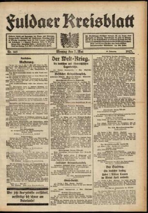 Ausgabe vom Montag, den 07. Mai 1917.