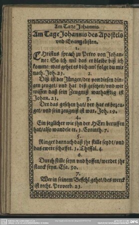 Am Tage Johannis des Apostels und Evangelisten
