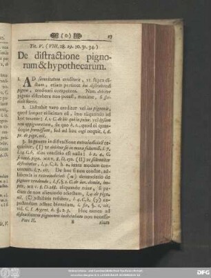 Tit. V. (VIII. 28. 29. 30. 31. 34.) De distractione pignorum & hypothecarum.