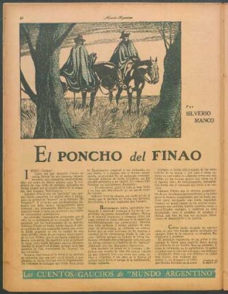 El poncho del Finao : Los cuentos gauchos de "Mundo Argentino"