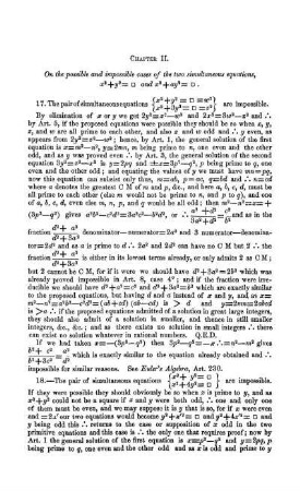 Chapter II. On the Possible and Impossible cases of the two Simultaneous Equations x2+y2= ... .