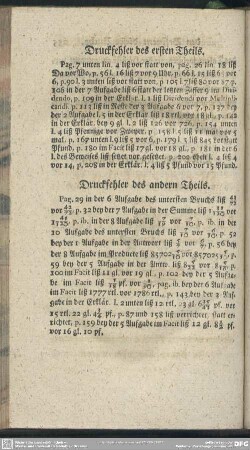 Druckfehler des andern Theils