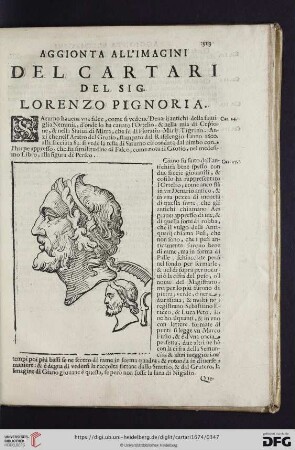 Aggionta all imagini del catari del sig. Lorenzo Pignoria